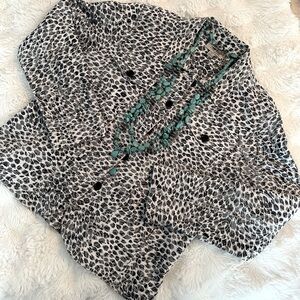 Petite Large J Bee Leopard Print Black and White Jacket